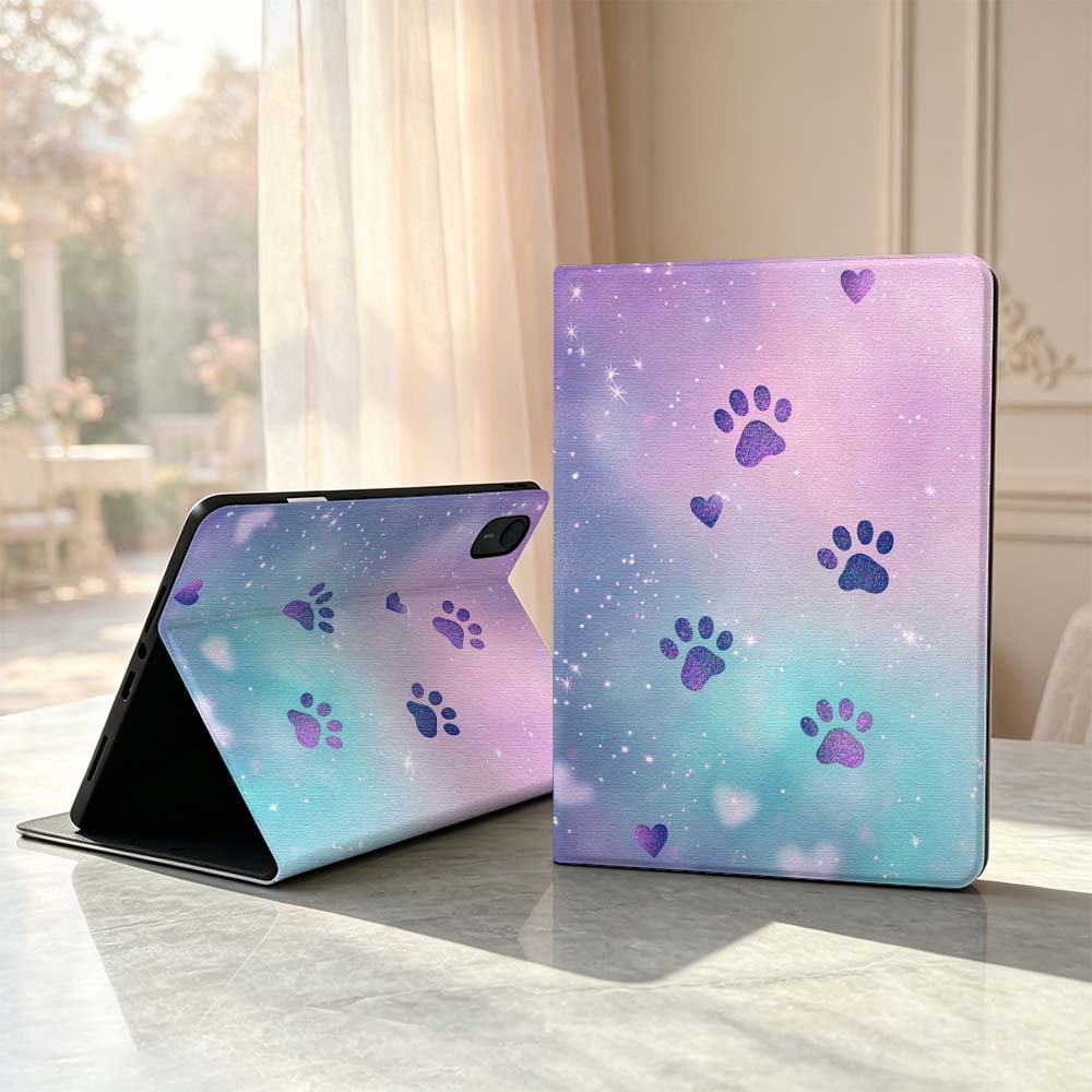 Lenovo Tablet P12 Accessories - Custodia Morbida con Stampa Zampa Glitterata